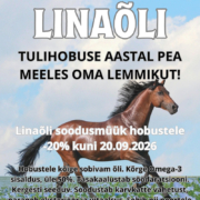 Linaõli soodusmüük hobustele -20% kuni 20.09.2026